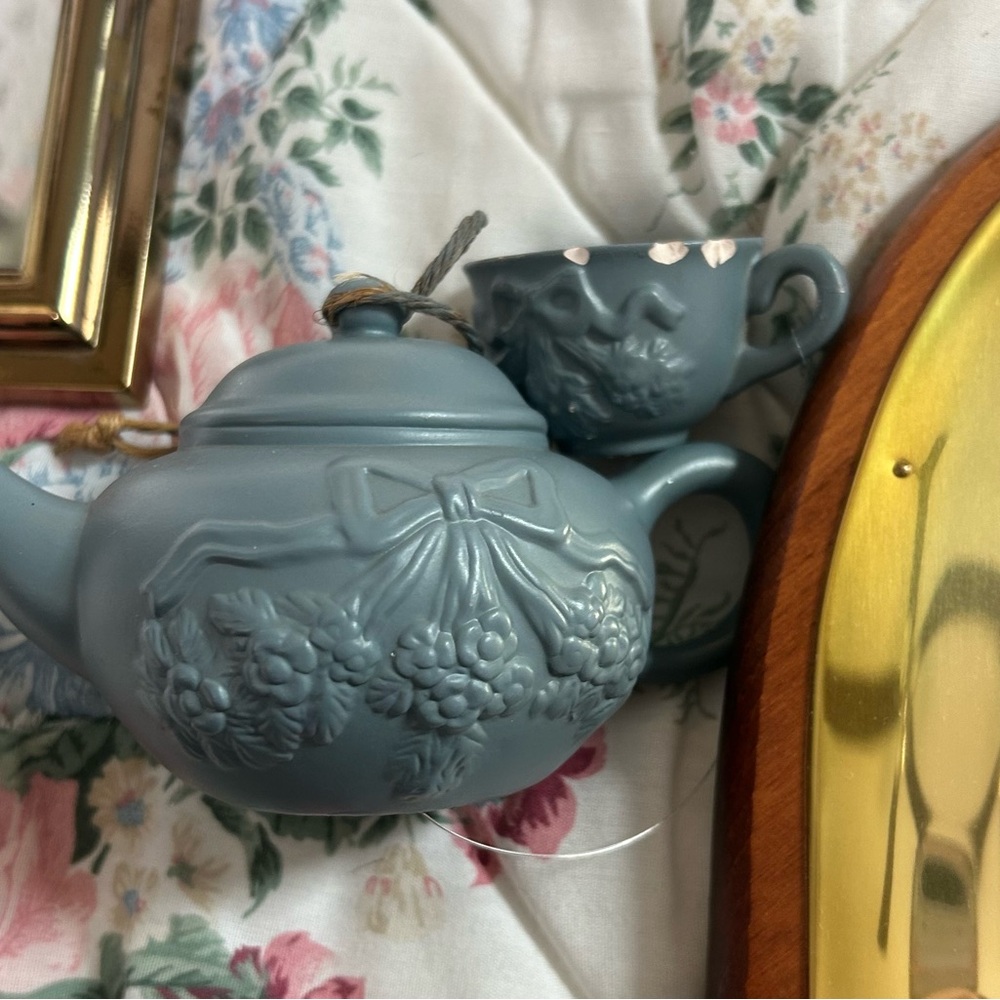 Miniature Blue Bow Tea Set Cottagecore
